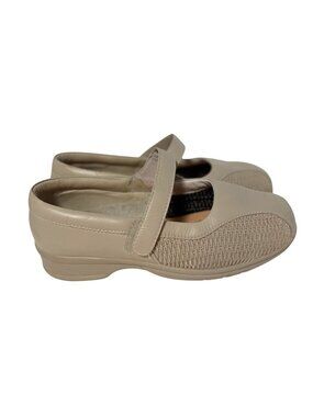 Prophet Womens Size 8.5 Tan Mary Jane Shoes Flat Hook & Loop WPRx12 Leather Uppe